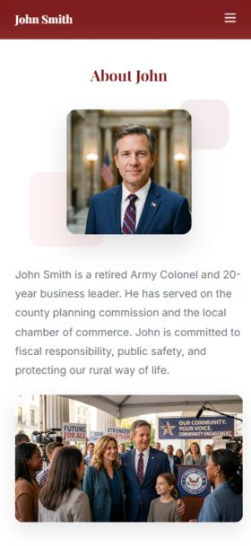 Campaign website on phone